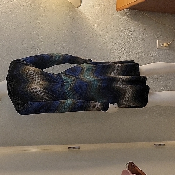 VTG CACHE Chevron Atomic Zig Zag Artsy Wrap Shirt Dress Small - Picture 9 of 11